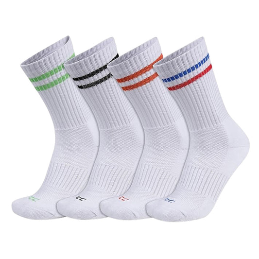 RC. ROYAL CLASS Cotton Socks for Men, Calf Length Sports Athletic, Hi-Performance, Ribbed, Soft, Breathable, Anti-Odour, Ventilated, Moisture Wicking, Anti Sweat Durable Socks, Pack of 4 Pairs