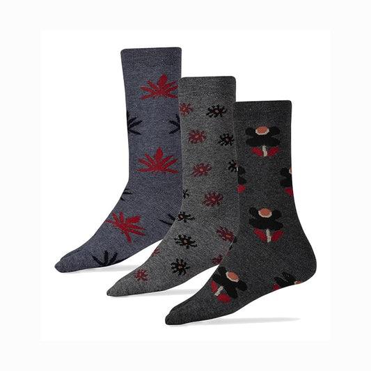 RC. ROYAL CLASS Women's Warm Woolen Calf Length Thick Terry/Towel Multicolored Socks(Pack of 3 Pairs)(Winter wear socks)
