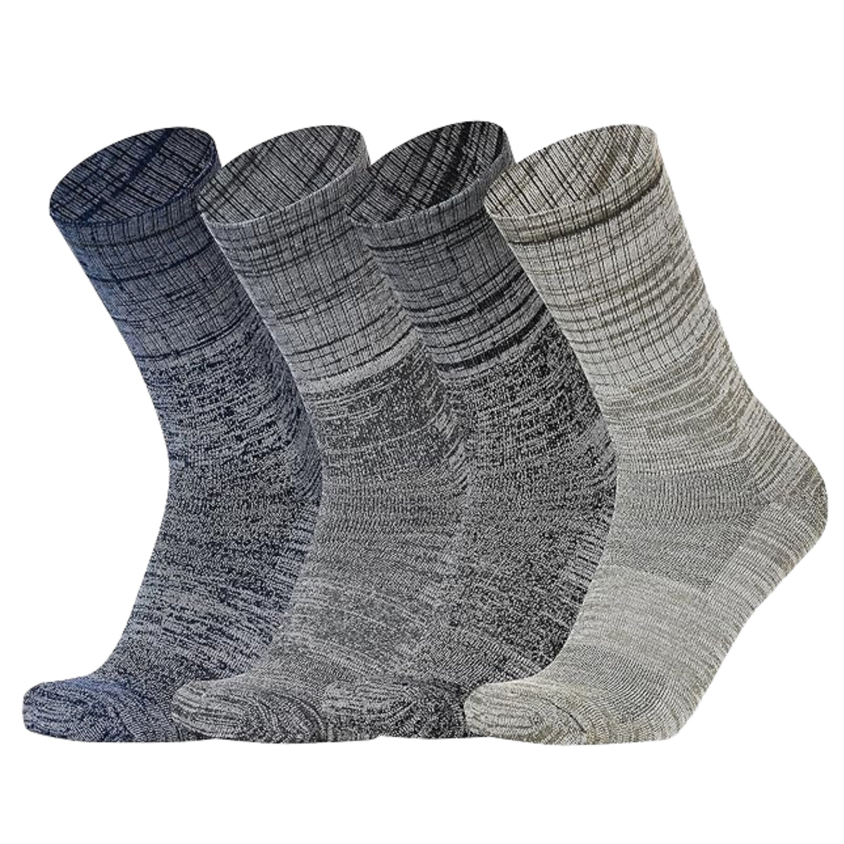 Thick Heavy Duty Thermal Socks For Men Cushioned Towel Warm Winter Woolen Socks, Calf Length Hi-Performance Soft Moisture Wicking Socks, Pack of 4 Pairs, Free Size, Multicolored