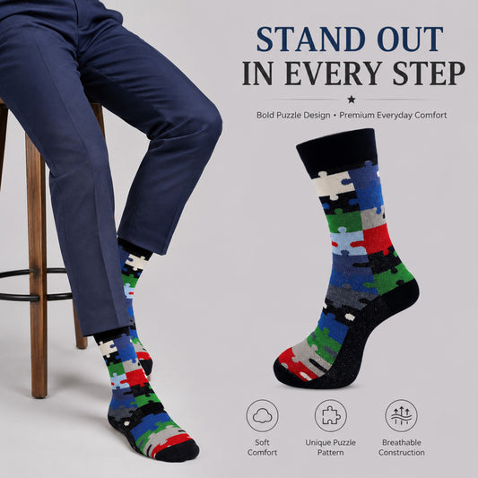 RC. ROYAL CLASS Men's Calf Length Pure Cotton Multicolored Socks (Pack of 5 Pairs)