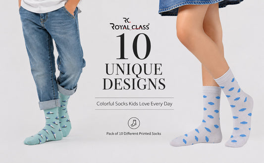 RC. ROYAL CLASS Boys and Girls Cotton Multicolored Printed Socks(Pack of 10 Pairs)