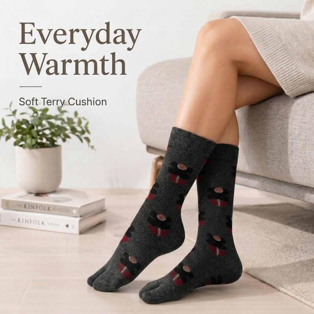 RC. ROYAL CLASS Women's Warm Woolen Calf Length Thick Terry/Towel Multicolored Socks(Pack of 3 Pairs)(Winter wear socks)