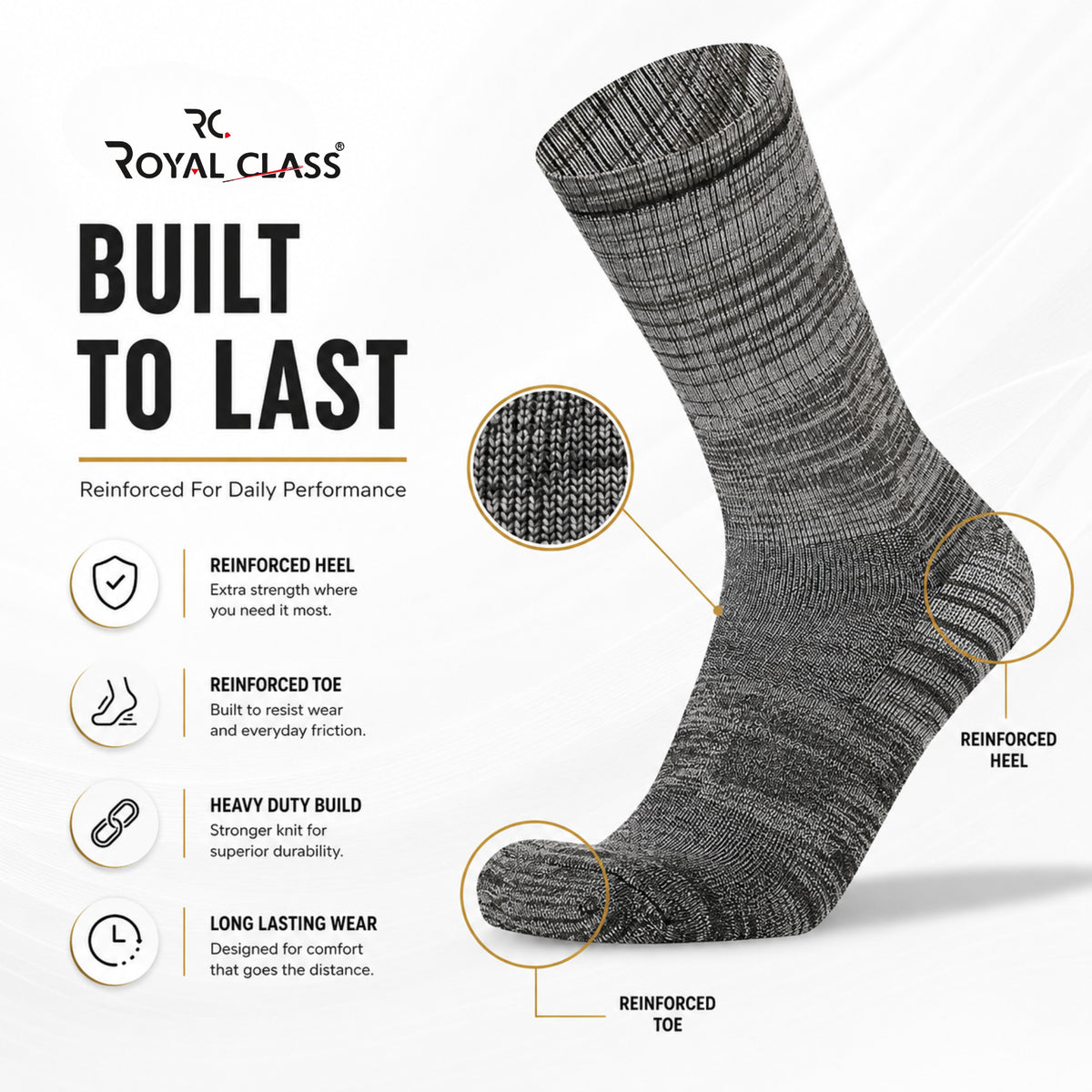 Thick Heavy Duty Thermal Socks For Men Cushioned Towel Warm Winter Woolen Socks, Calf Length Hi-Performance Soft Moisture Wicking Socks, Pack of 4 Pairs, Free Size, Multicolored