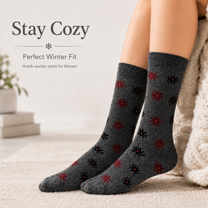 RC. ROYAL CLASS Women's Warm Woolen Calf Length Thick Terry/Towel Multicolored Socks(Pack of 3 Pairs)(Winter wear socks)