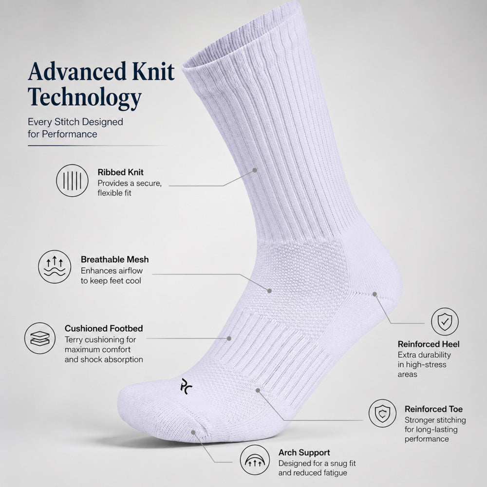 RC. ROYAL CLASS Cotton Socks for Men, Calf Length Sports Athletic, Hi-Performance, Ribbed, Soft, Breathable, Anti-Odour, Ventilated, Moisture Wicking, Anti Sweat Durable Socks, Pack of 4 Pairs