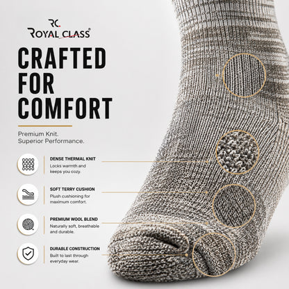 Thick Heavy Duty Thermal Socks For Men Cushioned Towel Warm Winter Woolen Socks, Calf Length Hi-Performance Soft Moisture Wicking Socks, Pack of 4 Pairs, Free Size, Multicolored