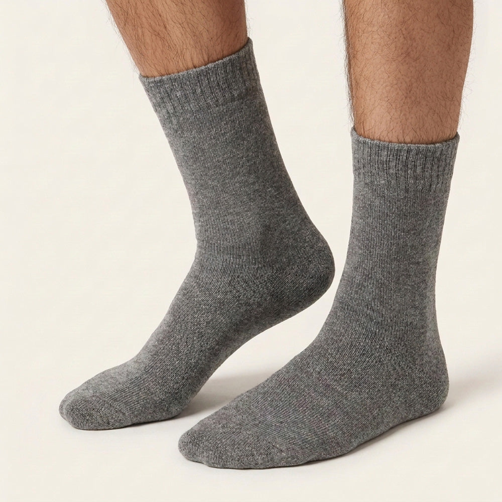 RC. ROYAL CLASS Men's Woolen Calf Length Solid Thick Terry Winter Wear Socks (Multicolor, Free Size) - Combo Pack of 5 Pairs