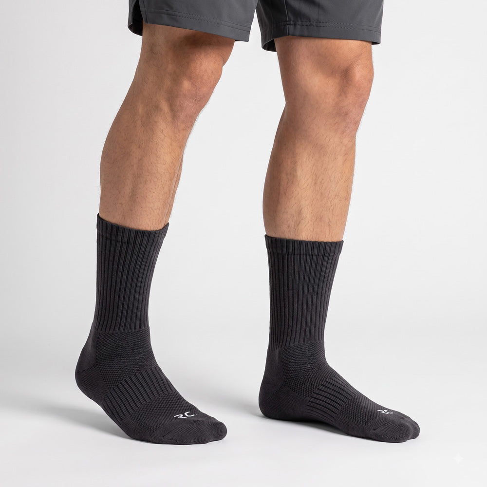 RC. ROYAL CLASS Cotton Socks for Men, Calf Length Sports Athletic, Hi-Performance, Ribbed, Soft, Breathable, Anti-Odour, Ventilated, Moisture Wicking, Anti Sweat Durable Socks, Pack of 4 Pairs