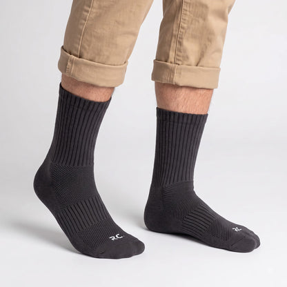 RC. ROYAL CLASS Cotton Socks for Men, Calf Length Sports Athletic, Hi-Performance, Ribbed, Soft, Breathable, Anti-Odour, Ventilated, Moisture Wicking, Anti Sweat Durable Socks, Pack of 4 Pairs