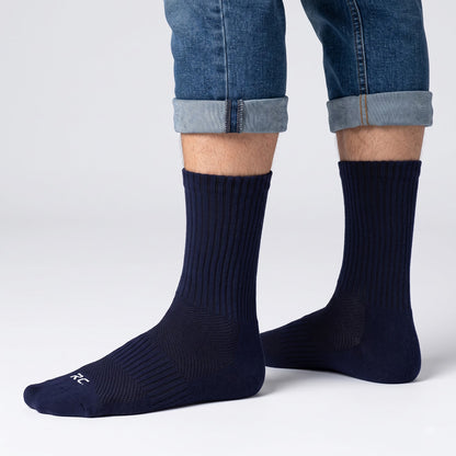 RC. ROYAL CLASS Cotton Socks for Men, Calf Length Sports Athletic, Hi-Performance, Ribbed, Soft, Breathable, Anti-Odour, Ventilated, Moisture Wicking, Anti Sweat Durable Socks, Pack of 4 Pairs