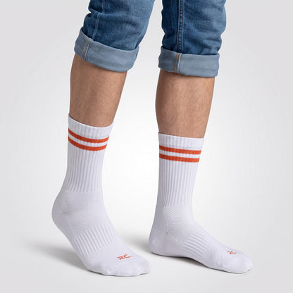 RC. ROYAL CLASS Cotton Socks for Men, Calf Length Sports Athletic, Hi-Performance, Ribbed, Soft, Breathable, Anti-Odour, Ventilated, Moisture Wicking, Anti Sweat Durable Socks, Pack of 4 Pairs