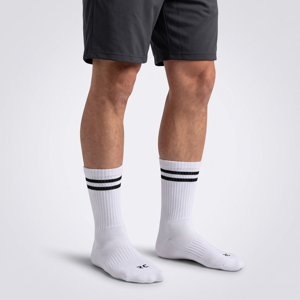 RC. ROYAL CLASS Cotton Socks for Men, Calf Length Sports Athletic, Hi-Performance, Ribbed, Soft, Breathable, Anti-Odour, Ventilated, Moisture Wicking, Anti Sweat Durable Socks, Pack of 4 Pairs