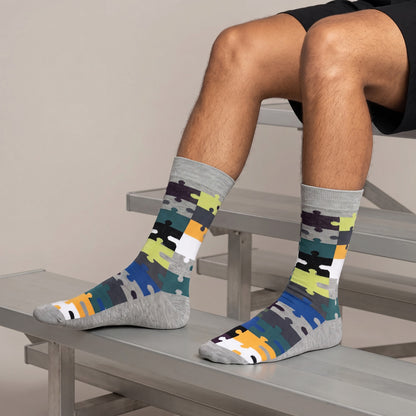 RC. ROYAL CLASS Men's Calf Length Pure Cotton Multicolored Socks (Pack of 5 Pairs)